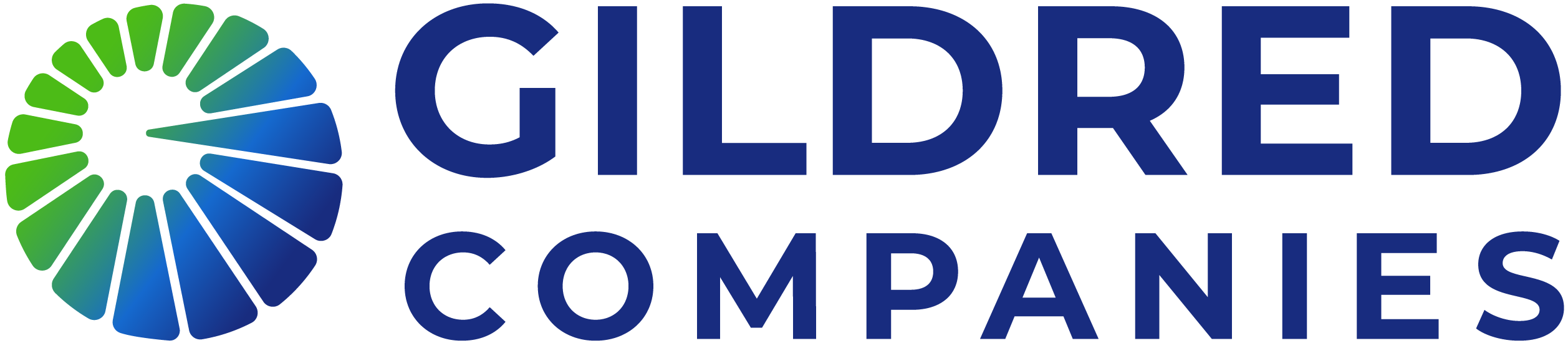 A blue and green icon accompanied by the company name: Gildred Companies